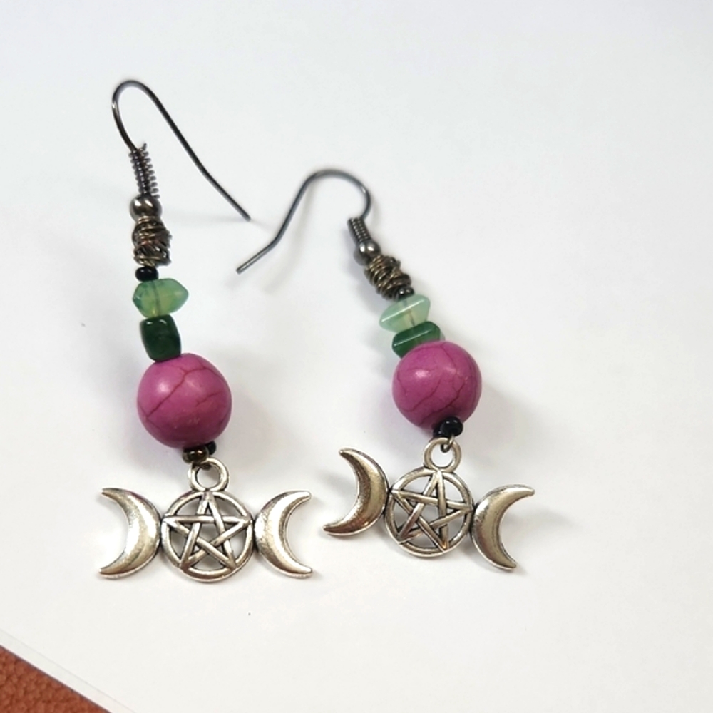 Silver And Stone Earrings - Picture 2 of 3
